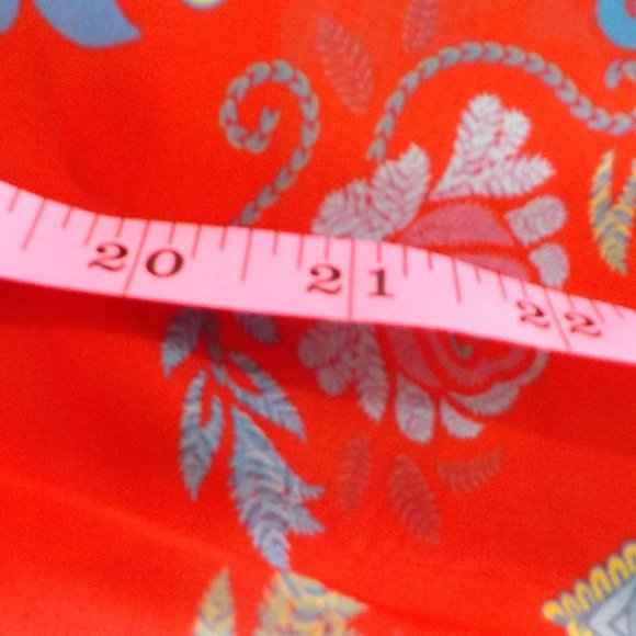 Colleen Lopez Red Boho Chic Sheer Layered Blouse Plus Size 2X - Picture 5 of 8